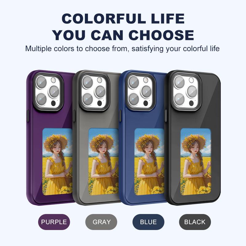 DIY умный E-Ink экран NFC функция телефон чехол для iPhone 16 Pro Max 16 Plus четырехцветный дисплей беспроводной передачи чехол