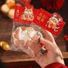 2026 Year of the Horse New Year Cookie Bag with Creative Card Header - Transparent Snowflake Design for Candy & Crisp Packaging