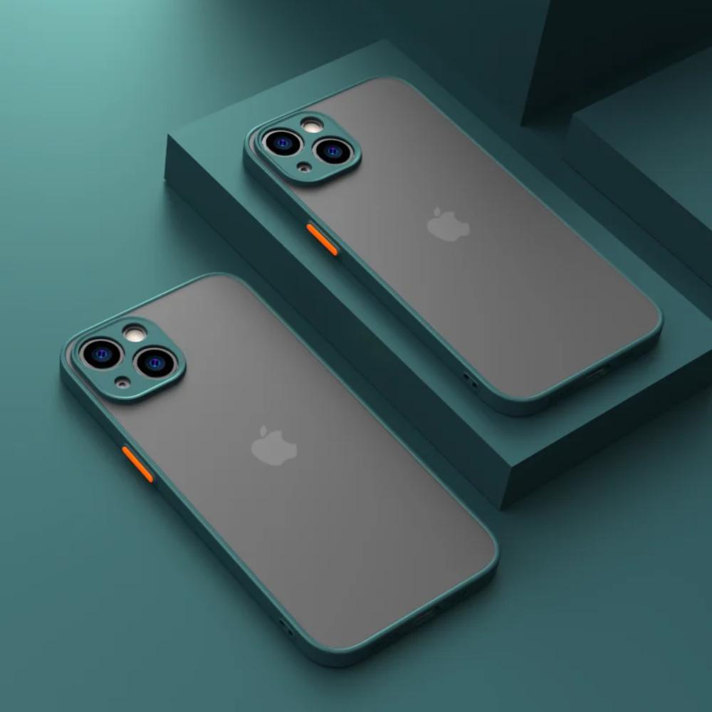 Противоударный бронированный матовый чехол для iPhone 16 15 14 Plus 13 11 12 Pro Max роскошный силиконовый бампер прозрачный жесткий чехол для задней панели из поликарбоната