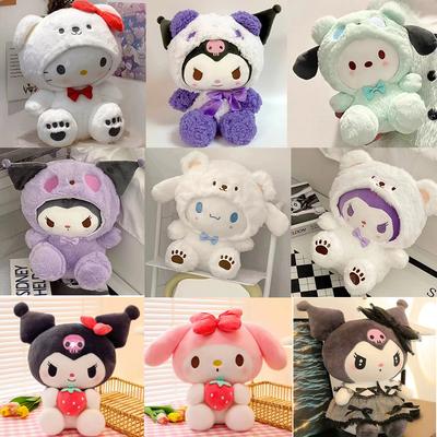 Плюшевые Милые и Очаровательные Sanrio Kuromi My Melody Cinnamoroll Плюшевые Игрушки Кукла Подушка Аниме Мультфильм Подарки Украшение Комнаты Куклы