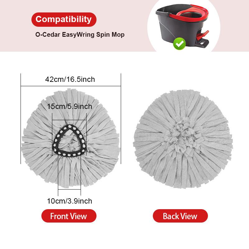 Color Replacement Microfiber Mop Refills for Vileda O-cedar Triangular Cotton Yarn 360 Degree Rotating Mop