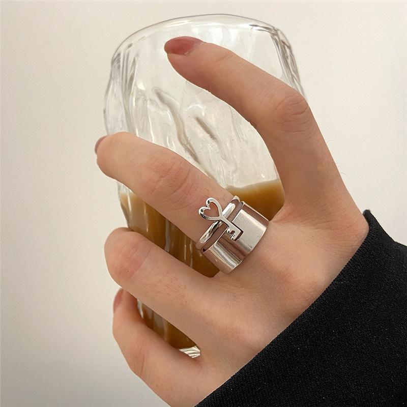 iF ME Модный комплект колец с бабочкой и сердцем, элегантные золотые, серебряные кольца для пар, аксессуары, ювелирные изделия