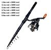 Телескопический спиннинговый набор из углеволокна для морской рыбалки с катушкой для дальнего заброса и сумкой