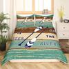 Boat Shed Duvet Cover Queen Size Wooden Plank Pattern Camper Microfiber Bedding Sets for Bedroom On The River Bed Cover