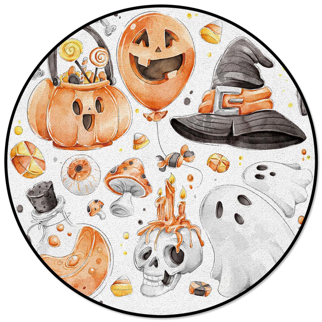 Черный Ведьма Череп Луна Гадание Печати Круглый Ковер Гостиная Спальня Нескользящий Напольный Коврик Современный Домашний Декор Круглый Ковер