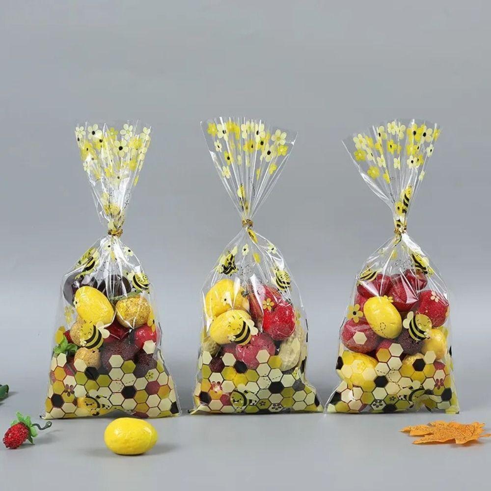 25 шт., напечатанные маленькие пчелки, пакеты для конфет, пластиковые пакеты для самостоятельной сборки, принадлежности для вечеринки по случаю дня рождения