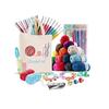 Crochet Hook Yarn Set for Beginners Crochet Kniting with Wool Yarn Blunt Hand Sewing Needles Stitch Marker for Crochet DIY