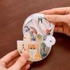 4Pcs Mini Round Pocket Fan Cartoon Reflective Panda Fan Creative Cool Fan  for Summer