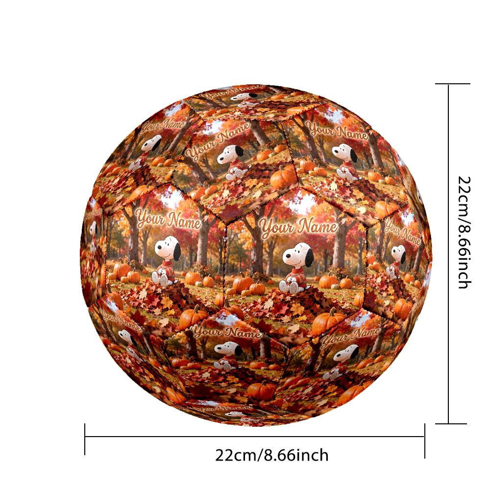 Custom Text Size 5 Soccer Ball, Standard Match Football For OutdoorSnoopy Peanuts