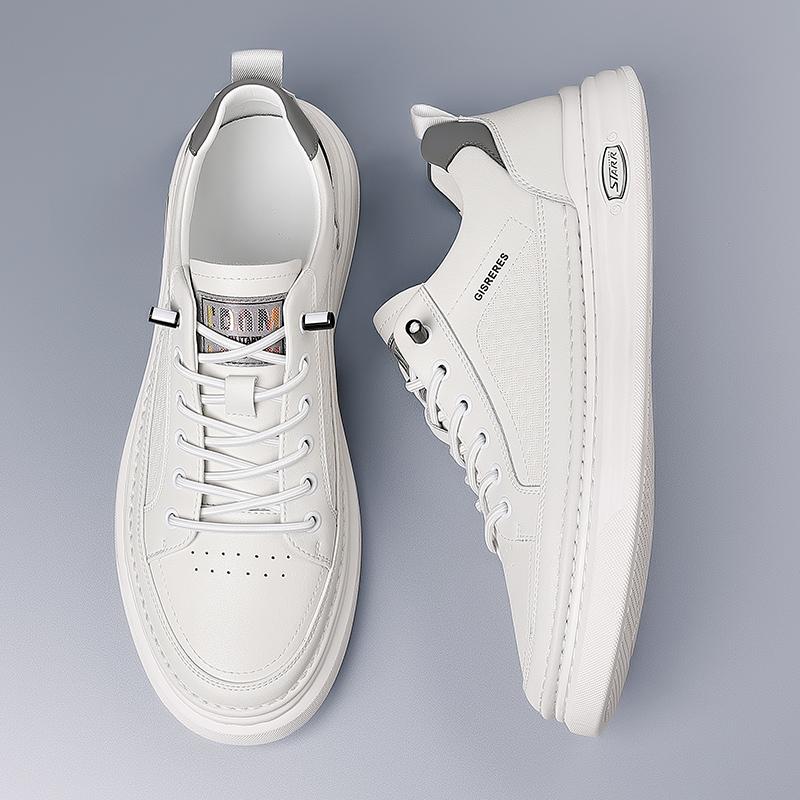 Мужская кожаная повседневная обувь класса люкс, новая уличная универсальная обувь на платформе для бега, британские мужские кроссовки, дизайнерская деловая обувь