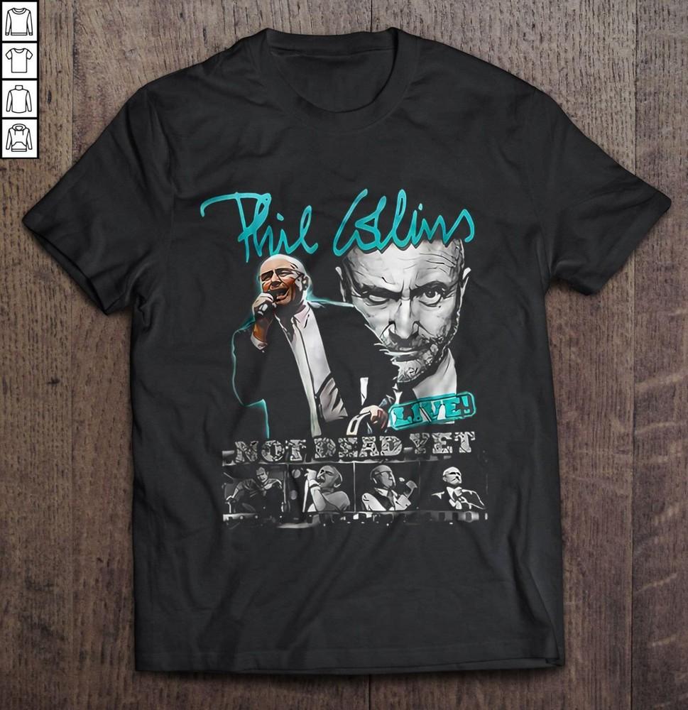 Футболка Phil Collins Not Dead Yet Tour Классическая черная Мужская Унисекс S-5XL 1V0438