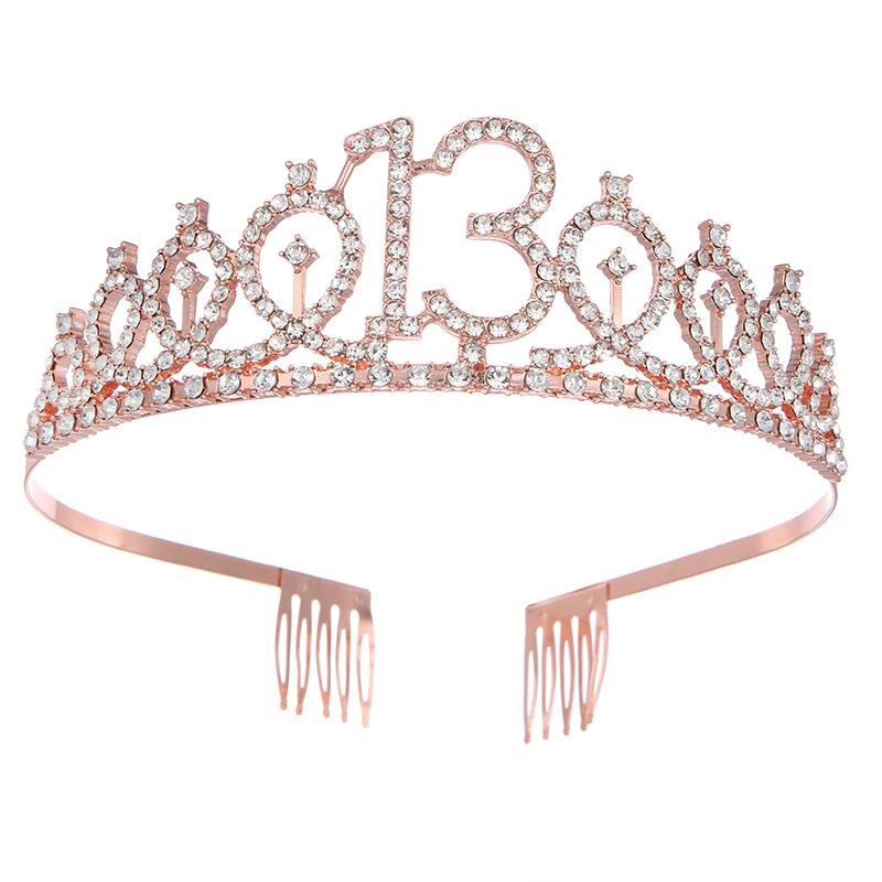 Модный сплав цифровая корона ободок со стразами корона на день рождения головной убор для мальчишника выпускной бал аксессуары для волос