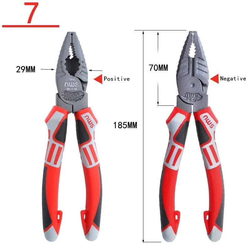 6''/7''/8” Многофункциональные кусачки для проволоки Немецкие электромонтажные пассатижи Утолщенная головка зажима Хромованадиевая сталь Электромонтажные инструменты