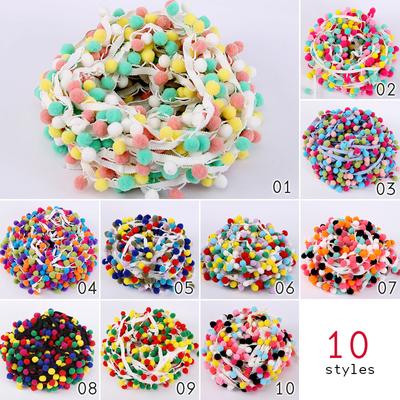 10 м кисточка шар радужный помпон шар тесьма бахрома лента шнур занавеска ремесло кружевная отделка бахрома обивка DIY швейные принадлежности