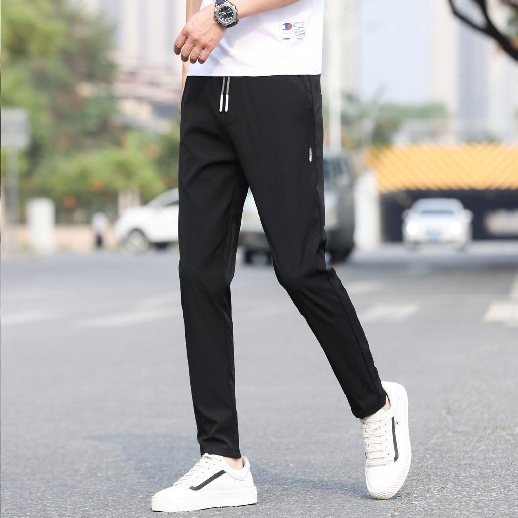 2024 Весна/Лето Новые Повседневные Брюки Ice Silk Тонкие Свободные Прямые Брюки Спортивные Брюки Мужские