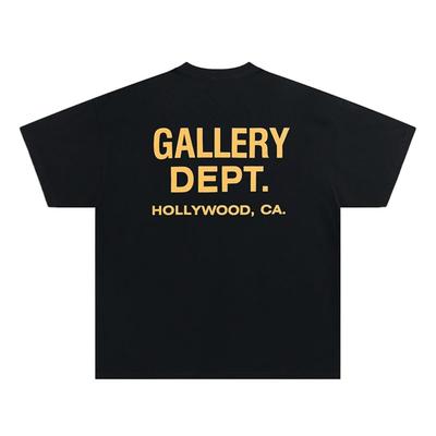 Мужская футболка GALLERY DEPT с черно-желтым принтом, уличная футболка Hollywood California, летний повседневный топ с коротким рукавом