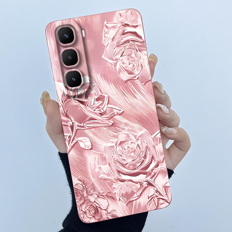 Чехол для Infinix Hot 60 Pro Plus Модный Простой Цветок Жидкий Силикон Защита Камеры Чехол Для Infinix Hot 60 Pro+ Capa