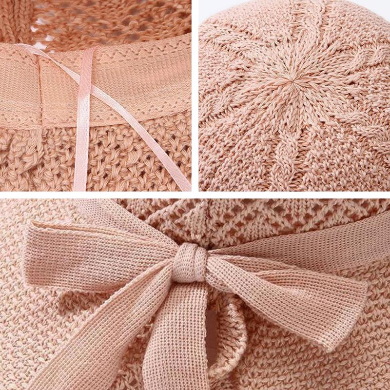 WTEMPO Складные летние шляпы от солнца из хлопка и конопли, женские простые однотонные солнцезащитные шляпы, пляжные приморские крутые шляпы с бантом