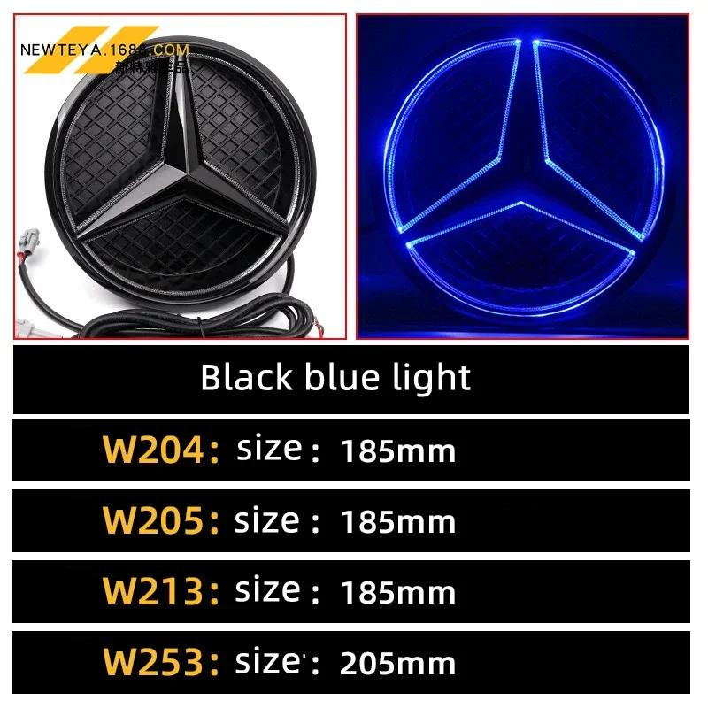 For Benz W140 Car Front Grilled Star Emblem LED Illuminated Logo White Blue Red Light for Mercedes Benz W253 W204 W205 W213 glc gle w166 w176