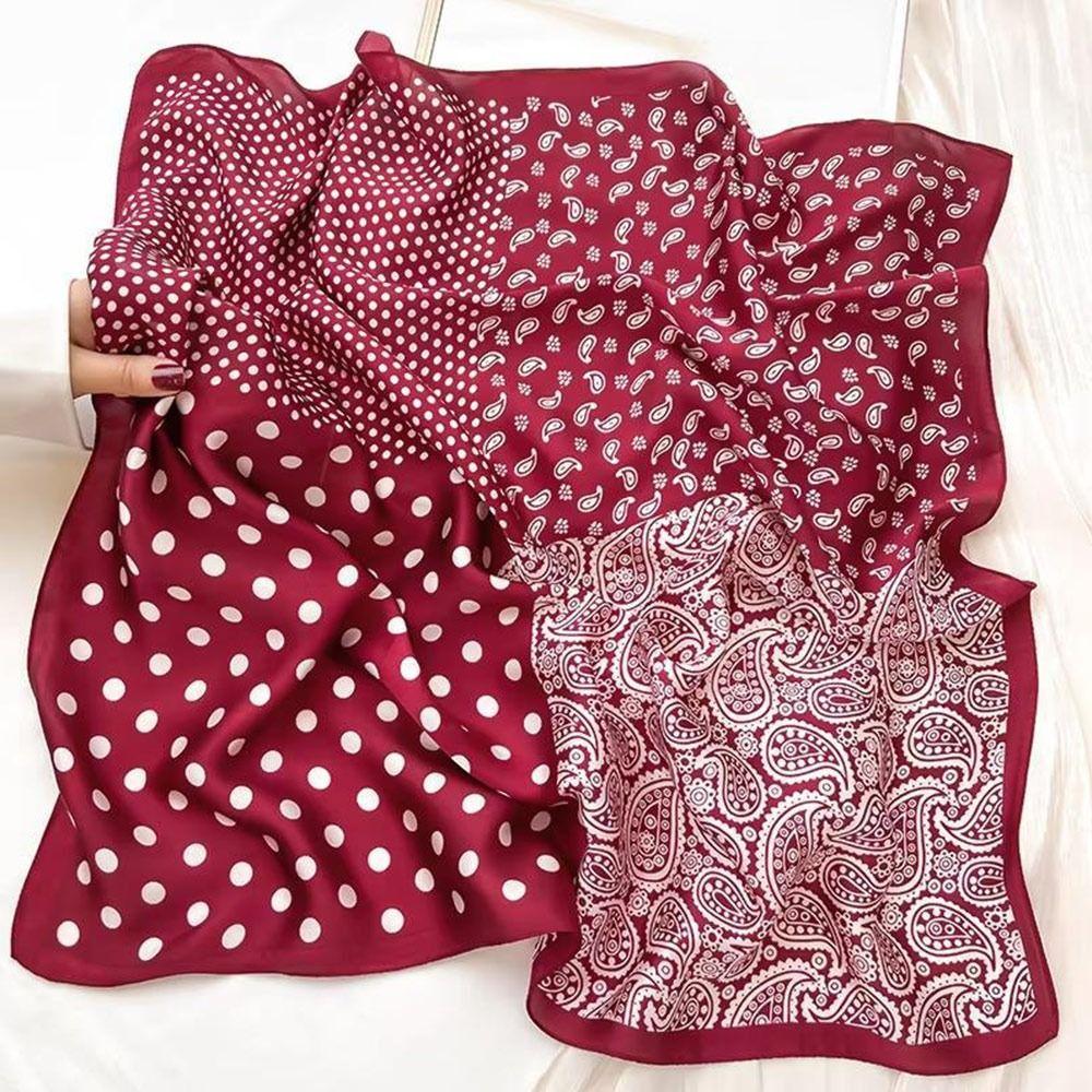 70x70cm Square Neckerchief Lightweight Headscarf Versatile Purse Scarf  for Women