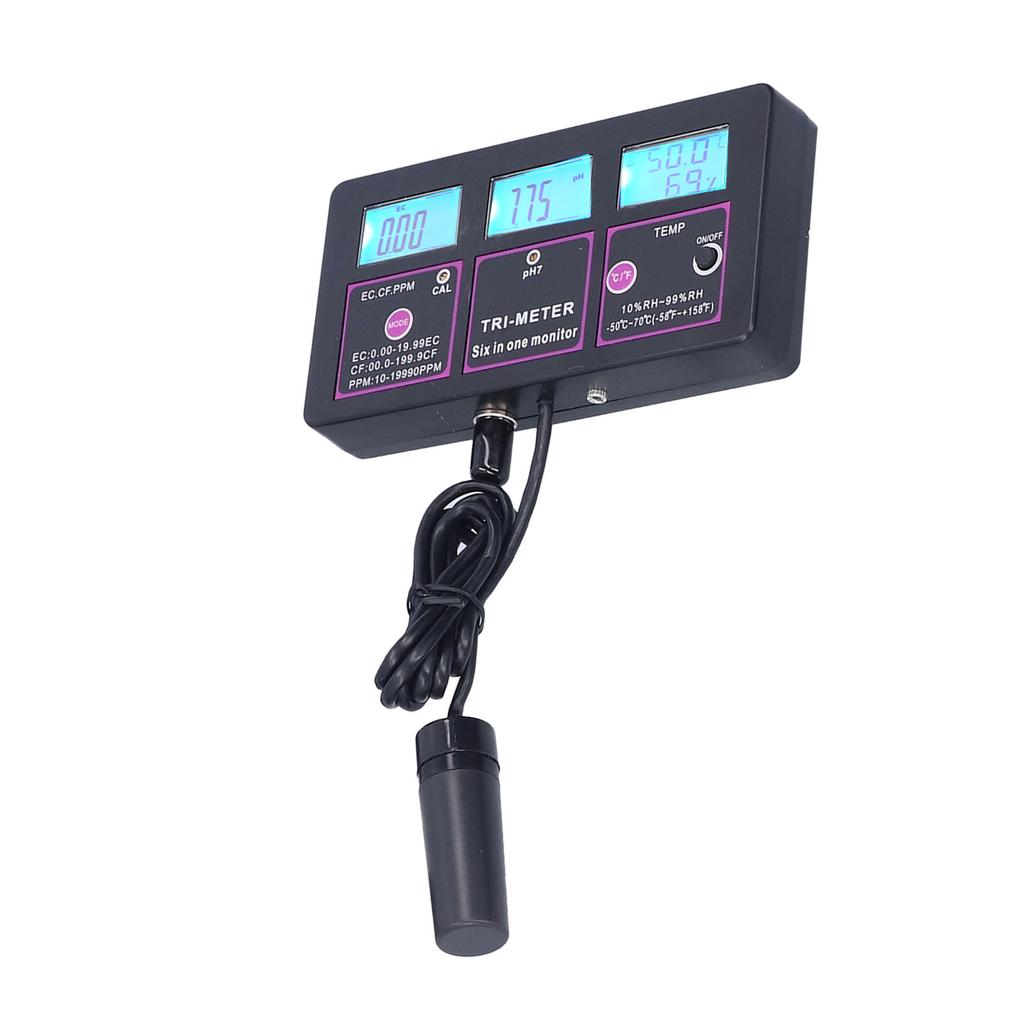 6 в 1 тестер качества воды многофункциональный PH Temp EC CF RH TDS метр для аквариумной гидропоники
