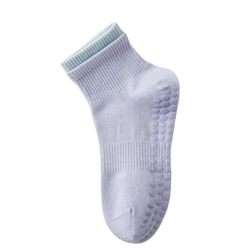 Women's Floor Socks Contrast Color Yoga Socks Cotton Sports Dance Professional Non-slip Silicone Socks