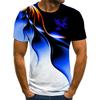 Summer Round Neck 3D Gradient Eagle Print Top Fashionable Casual Short Sleeved Men's T-shirts
