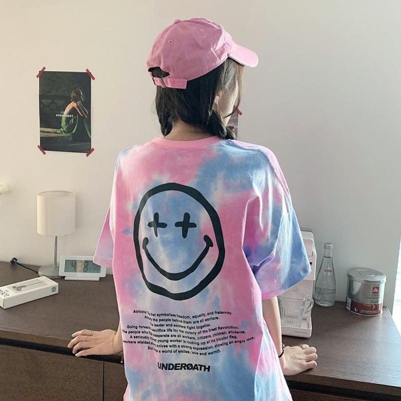 Лето 2024, корейская футболка с короткими рукавами для женщин, большие футболки с рисунком, длинные топы y2k, модная уличная одежда унисекс в стиле Харадзюку