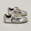 Retro Color-Block Flat Silver Trainers for Women – 2025 Breathable Versatile Casual Skate Shoes