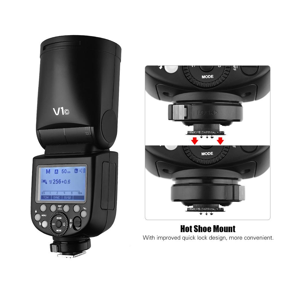 Godox V1C Профессиональная вспышка для камеры Speedlite Speedlight с круглой головкой, беспроводная 2,4G для Canon EOS
