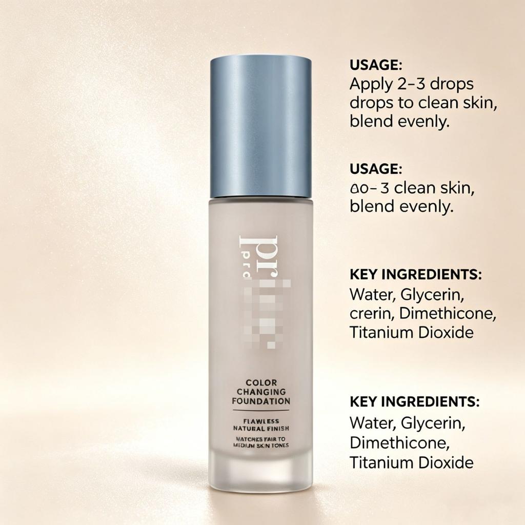Color Changing Foundation 30ml Smart Adjustable Foundation Natural Skin Match