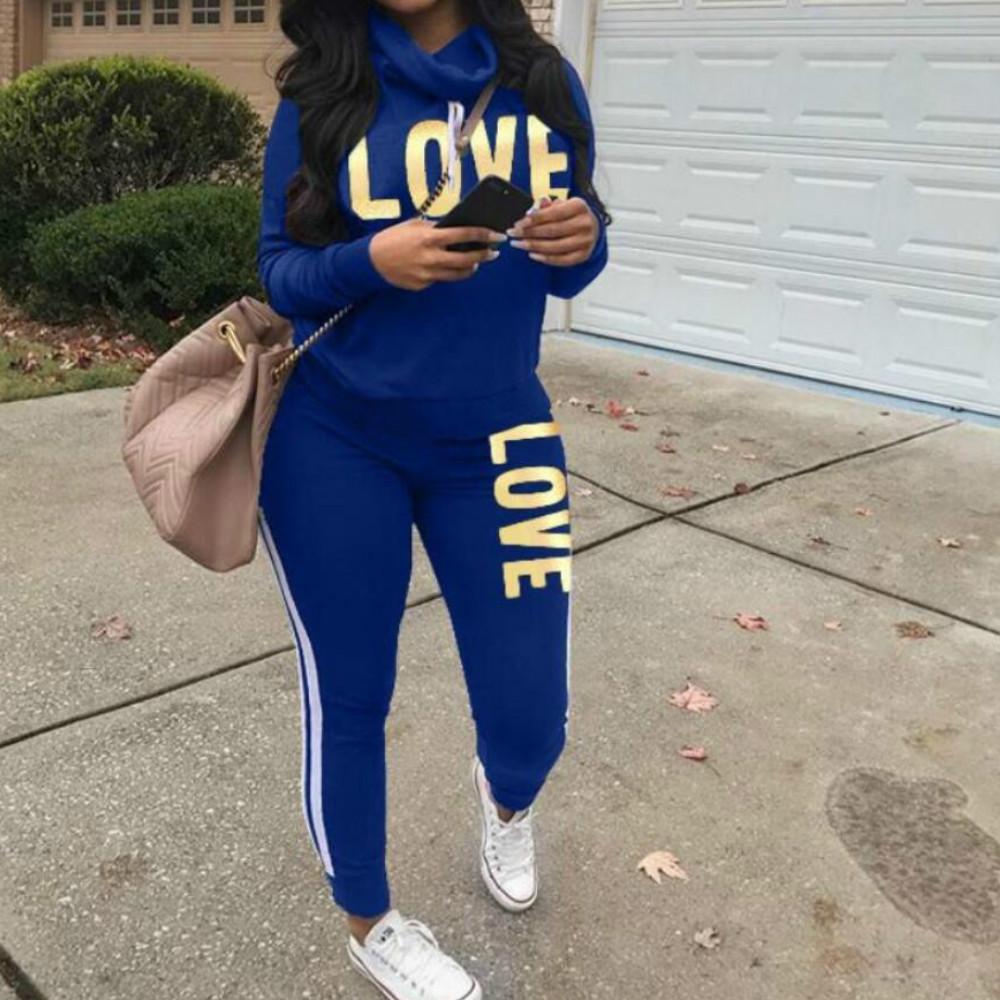 Женская одежда из двух частей, свитер с длинным рукавом, брюки, повседневная спортивная одежда, костюмы