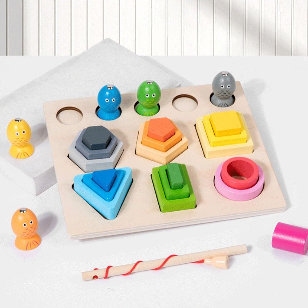Educational Shape Matching Toys Wooden Sorting Stacking Toys Montessori Wood Toys  Baby