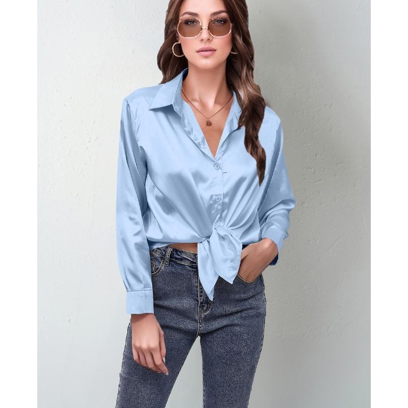 Плюс Размер Женская Весенняя Мода Новый Длинный Рукав Топ