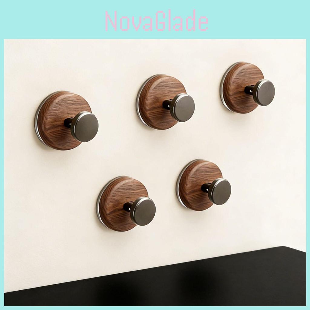 Black Walnut Sucker Hook With Upgraded Knob And Heavy Duty Load For Home Organization