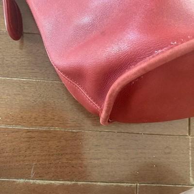 Сумка-ведро на плечо Coach Красная 9953 Винтажная кожа Легкие следы использования
