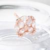 Round Flower Piercing Cubic Zirconia Rose Gold 14K