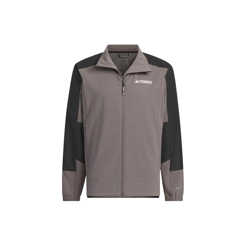 Adidas Wind.Rdy Softshell без капюшона цветной блок логотип спортивная уличная винтажная куртка мужская куртка угольно-серый IP0734