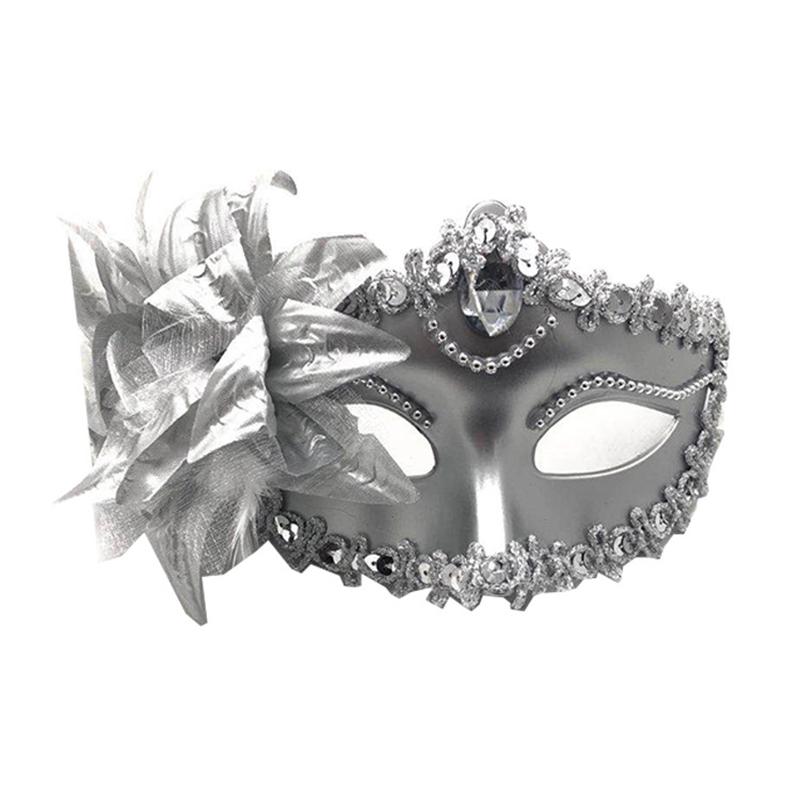 Танцевальная вечеринка Алмазная Венецианская маска Перо Цветок Свадебный карнавальный костюм для выступлений Сексуальная женская маскарад Рождество