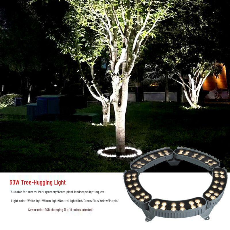 LED Ring Tree Spotlight: Waterproof, Outdoor, Seven-Color Landscape Light