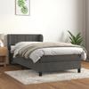 3127470 vidaXL Divan Bed and Mattress Dark Grey 90x200 Cm Velvet