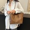 Stylish Retro Large Capacity Tote Bag For Women Ideal For Daily Commuting In White Brown Black And Khaki