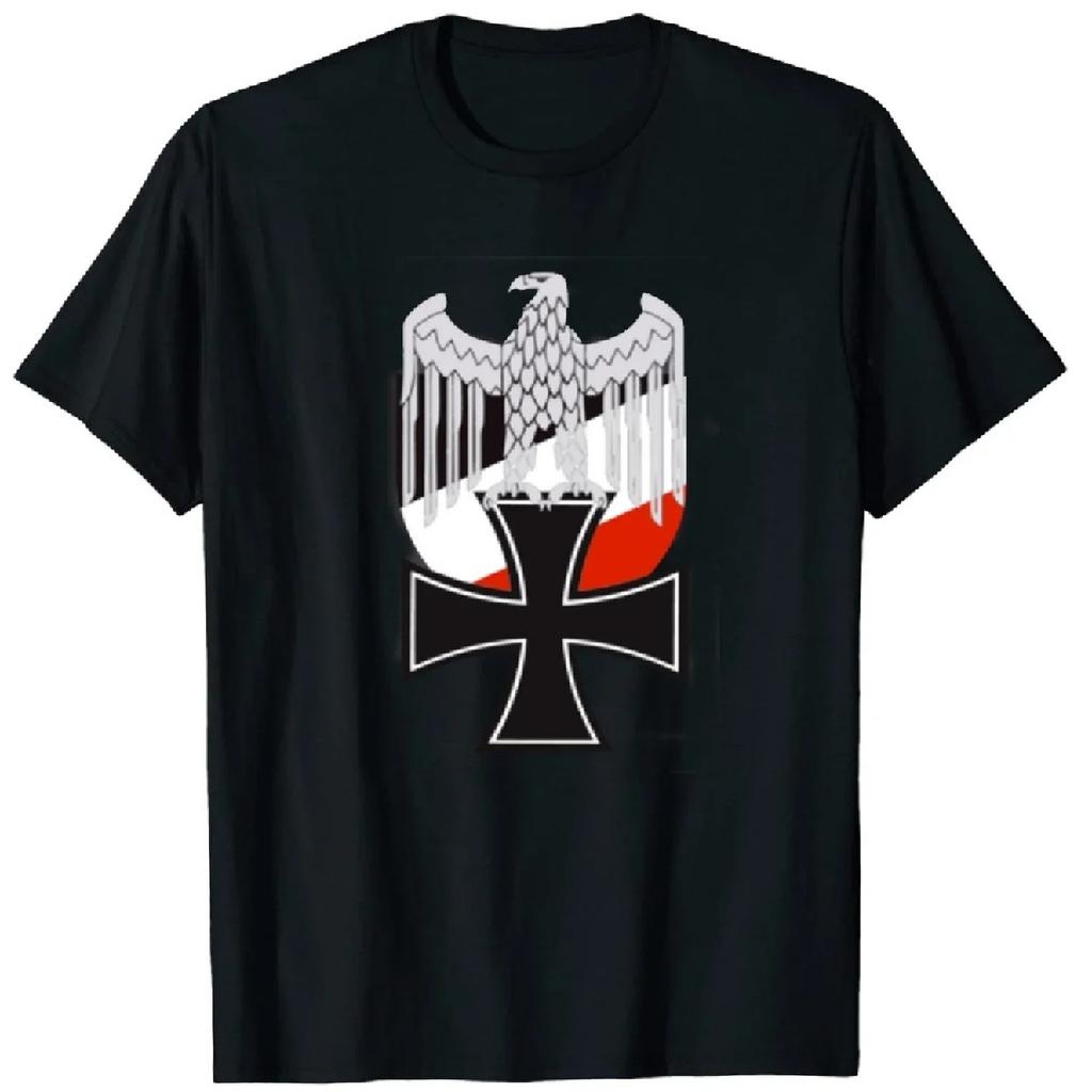 100% Cotton O-Neck Graphic T Shirts New Summer Short Sleeve Casual Mens T-shirt Imperial Eagle Iron Cross of Emblem TShirt 2024