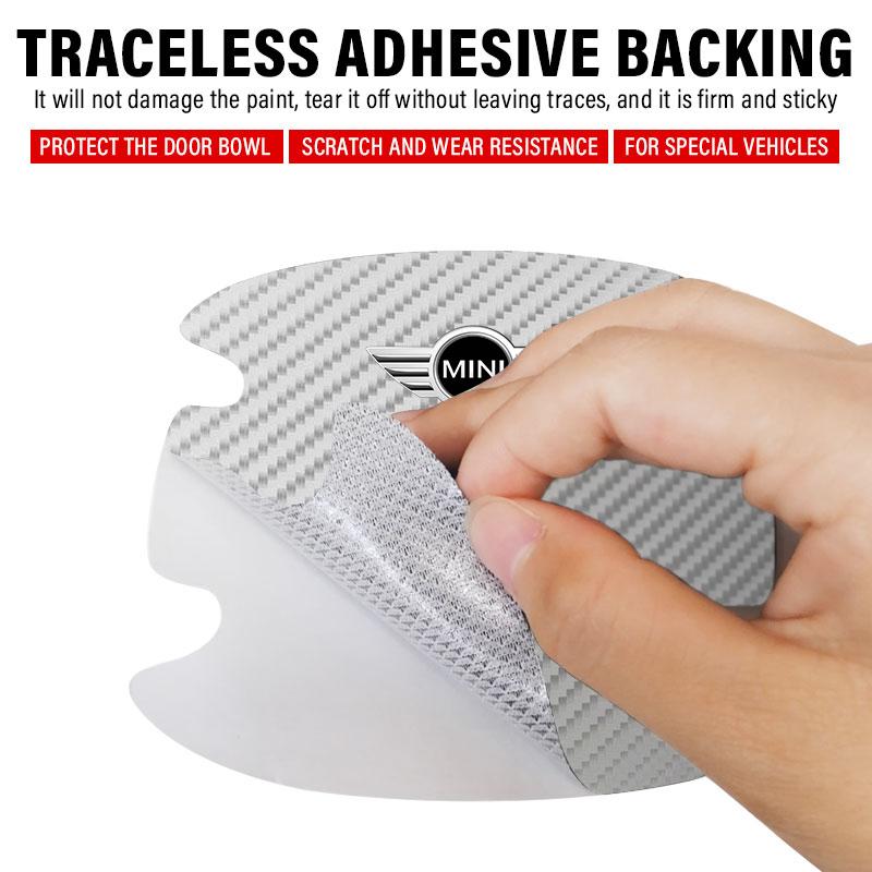 4 шт. Защитная наклейка на ручку двери автомобиля Эмблема Автостайлинг Для Mini Cooper One S Clubman R50 R53 R56 R60 F55 F56 R57 R58 R59