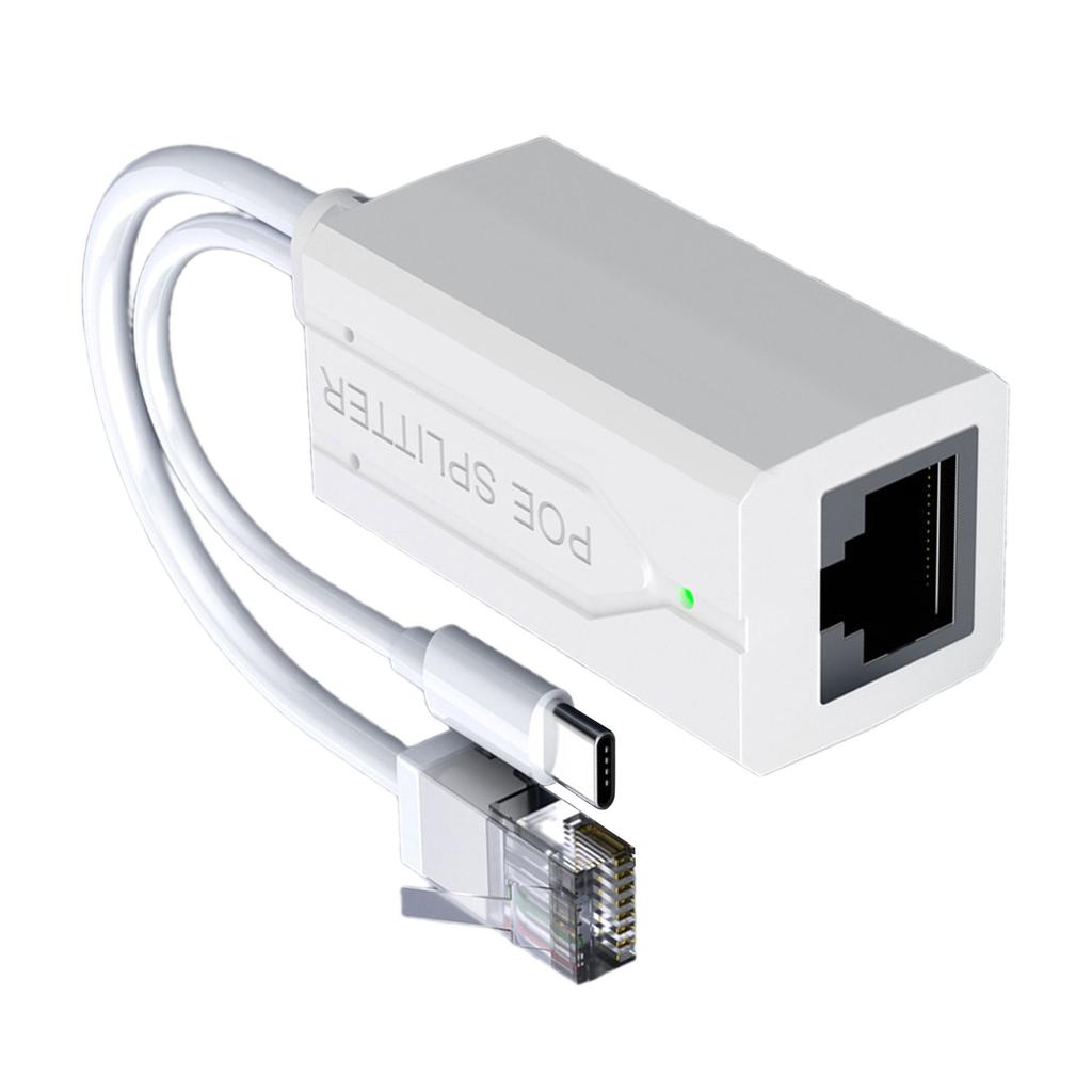 MultiFunction Micros USB/Type c Poe Adapter Splitter Power and Data Transfer For CCTV Cameras Networking Device