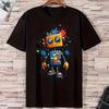 Colorful Robot Graphic Print Tshirts Summer Unisex Casual Fashion High Street Comfortable Tops Crew Neck Short Sleeve Cotton Tees