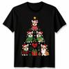 Corgi Dogs Christmas Tree Holidays Mens T-Shirt Womens Tee Graphic Unisex Tee