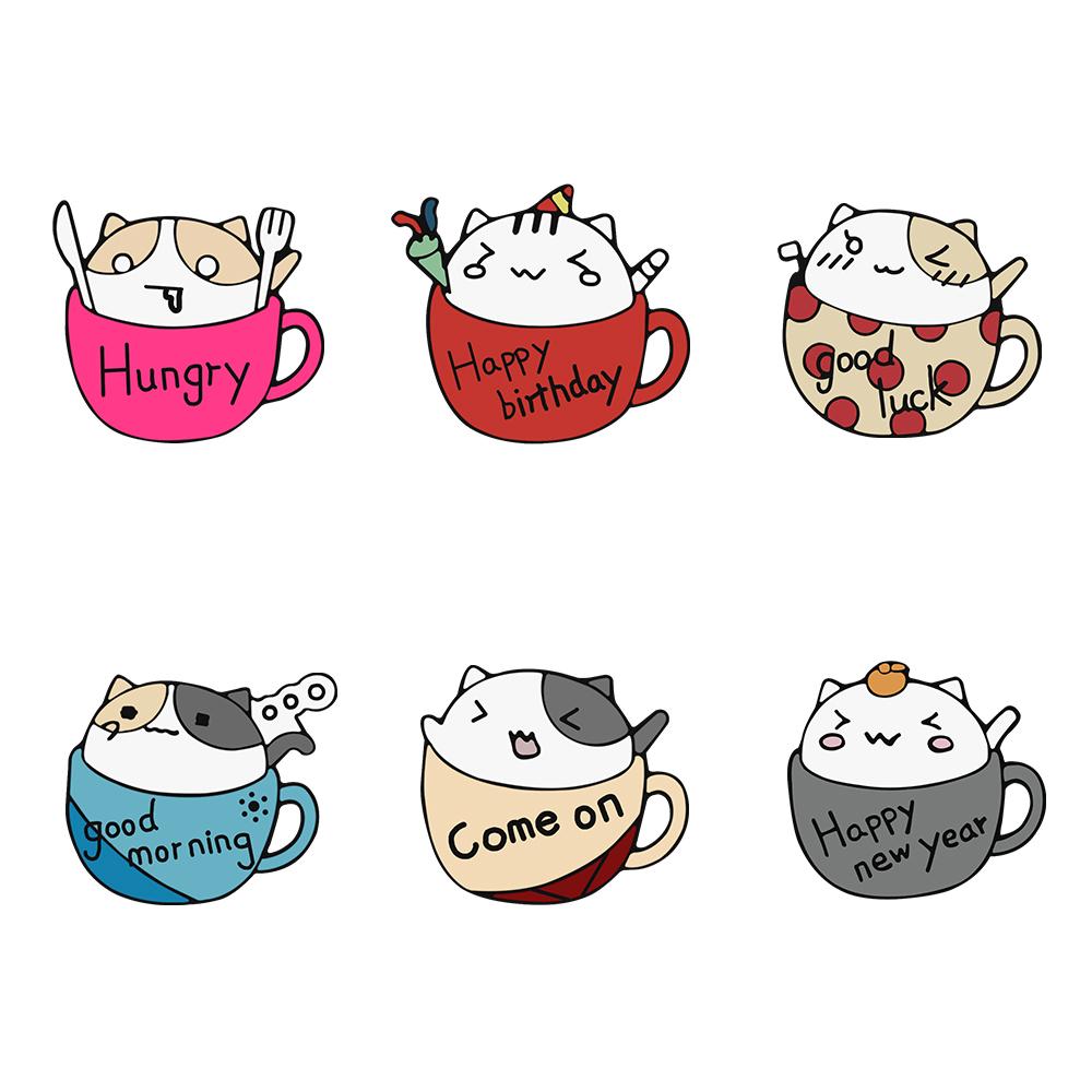 5-7pcs Punk Witch Skull Brooches Cartoon Anime Dinosaur Skeleton Heart Enamel Pin Animal Cats Bag Lapel Badges Jewelry