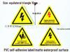 10cm Electrical Hazard Warning Sticker - PVC Triangle with Adhesive Backing