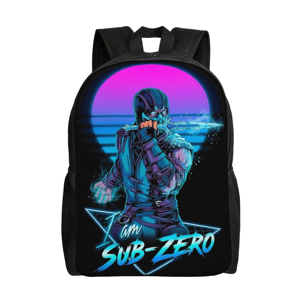 Sub-Zero MK Collection - Gamers Mortal Kombat Backpack for Men Women Casual High School Daypack Laptop Shoulder Bag Gift